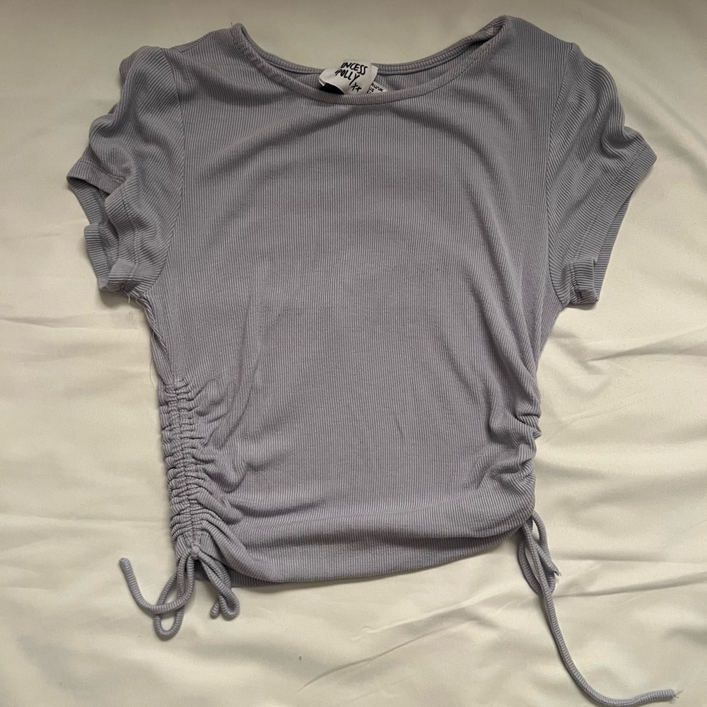 Princess Polly blue top with adjustable strings on the side